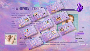 Elementos de la interfaz Win98 plantilla ppt fan del arte púrpura noble