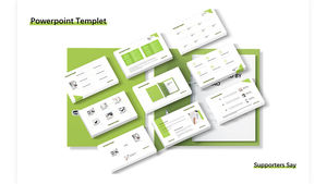Simple and refreshing white and green course report theme ppt template