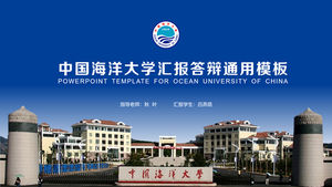 Template ppt umum pertahanan tesis Universitas Laut Biru Laut Cina