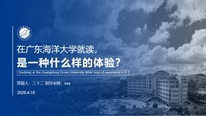 Gradient de albastru ocean Guangdong Ocean University șablon general ppt de apărare a tezei