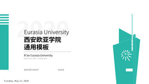 Allgemeine ppt-Vorlage für die Verteidigung der Abschlussarbeit des Xi'an Eurasia College