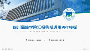 Raportul Universității Sichuan pentru Naționalități și șablon ppt general de apărare