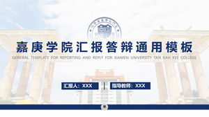 Modelo de ppt geral de defesa de tese da Universidade de Xiamen Kah Kee College