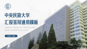 Çin Minzu Üniversitesi'nin mezuniyet savunması için genel ppt şablonu
