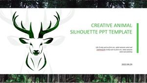 Kreative Tiersilhouette Tierschutzthema ppt-Vorlage