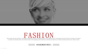 Minimalist line geometric magazine style fashion clothing brand introduction promotion ppt template