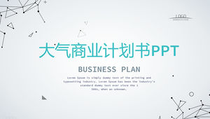 Modello ppt di business plan in stile tecnologia dot line minimalista
