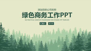 เทมเพลต ppt ทั่วไปรายงานธุรกิจสีเขียวพื้นหลังป่าเวกเตอร์