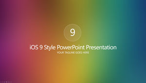 五顏六色的朦朧背景非常簡單的iOS風格ppt模板
