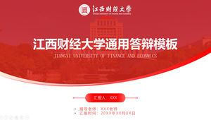 Jiangxi Finans ve Ekonomi Üniversitesi mezuniyet tezi savunma raporu ppt şablonu