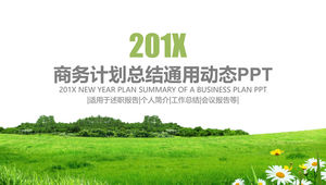 Modelo de ppt de resumo de plano de negócios fresco simples verde primavera simples plano