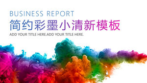 Art color ink main picture simple small fresh business report ppt template