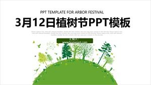 Tema verde - modelo de ppt do Dia da Árvore de 12 de março