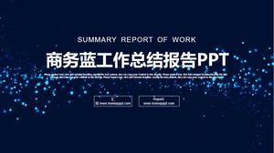 Beautiful particle light spot background business blue work summary report ppt template