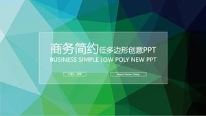 Grüne Low-Polygon-Hintergrund flache Geschäftsarbeitsbericht ppt-Vorlage
