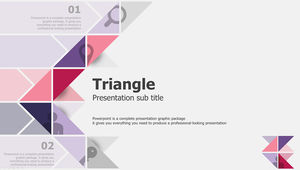 Plantilla ppt de informe de resumen de trabajo de estilo europeo y americano púrpura de moda de triángulo creativo