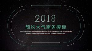 Starry sky background point line creative minimalist green black atmosphere business ppt template