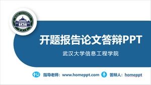 Wuhan University raport otwarcia ogólnego szablonu ppt obrony ukończenia szkoły