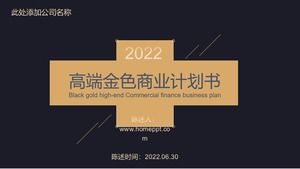 Atmosferyczny minimalistyczny złoty high-end przedsiębiorczy finansowanie biznesplan szablon promocji projektu ppt
