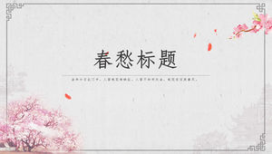 Căderea florilor primăvară tristețe stil clasic chinezesc șablon ppt temă de primăvară