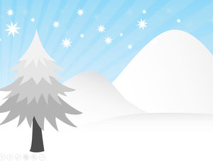 تنزلق هدايا عيد الميلاد من الرسوم المتحركة على قمة الثلج - قالب PPT لبطاقات التهنئة بعيد الميلاد