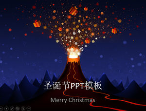 火山がクリスマスプレゼントを噴火-メリークリスマスクリスマスpptテンプレート