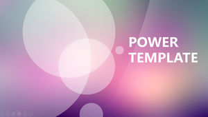 Lingkaran tembus cahaya sampul kreatif latar belakang ungu kabur template ppt gaya iOS sederhana