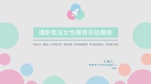 Round artistic creative fresh and concise female beauty work summary report ppt template