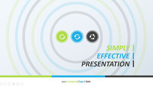 Circle and circle creative blue-green fresh and simple ppt template