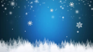 Снег кружит Санта-Клауса, чтобы доставить подарки - Рождественская музыка благословляет шаблон поздравительной открытки п.п.