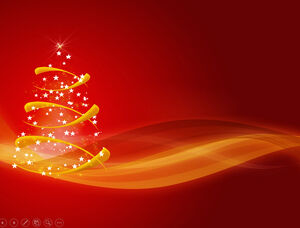 아름다운 추상 크리스마스 트리 눈부신 축제 빨간 크리스마스 PPT 템플릿