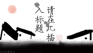 Estilo chinês animação de tinta de estilo antigo atmosférica geral modelo de ppt de relatório de trabalho de estilo chinês