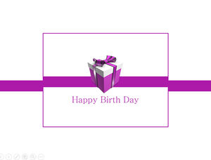 Modèle ppt de thème d'anniversaire de boîte de cadeau violet Happy Birth Day