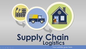 Flache Cartoon-ppt-Vorlage zum Jahresende der Logistikbranche (einschließlich Transportsymbole)