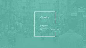"작은 시민" - 청록색 미니멀리스트 UI 스타일의 절묘한 작은 신선한 ppt 템플릿