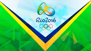 Torcendo pelos atletas olímpicos - modelo de ppt dos Jogos Olímpicos do Rio 2016