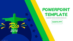 Simple and fresh vitality 2016 Rio Olympics theme ppt template