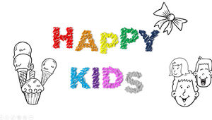 幸せな子供たち-幼児教育pptテンプレート