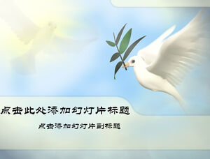 Modello ppt della colomba della pace che simboleggia lo sviluppo pacifico
