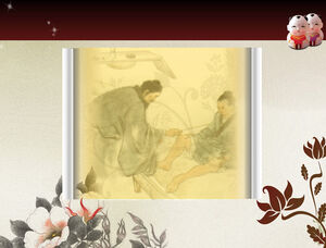 akupunktur pengobatan tradisional Cina gaya klasik Cina template ppt industri obat tradisional Cina