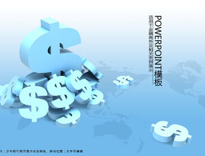 สัญลักษณ์ดอลลาร์ซ้อนเทมเพลต ppt ธุรกิจการเงินที่เรียบง่ายและสดชื่น