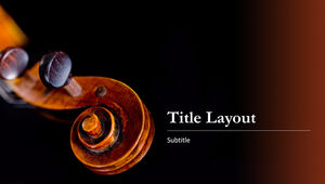 Cello head close-up template ppt tema musik gaya aristokrat