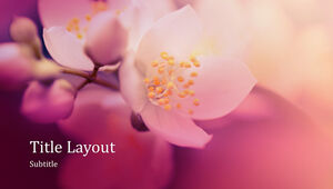 Bunga-bunga hangat latar belakang template ppt ungu elegan