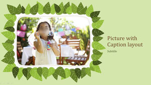 Tkanina liść kreatywny granicy cute szablon albumu fotograficznego dla dzieci ppt