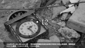 ระลึกถึงวันครบรอบปีที่เจ็ดของเทมเพลต ppt แผ่นดินไหว 5.12 Wenchuan