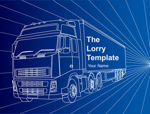 Blue, red and white three-color container freight company ppt template