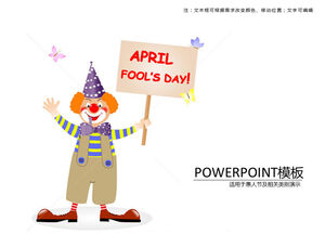 Клоун держит плакат 1 апреля шаблон п.п. День дурака