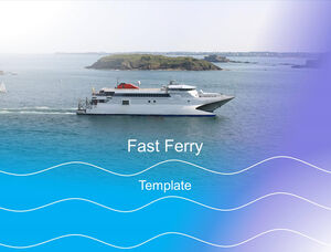 Take a high-speed boat to travel to the island - spring island travel ppt template
