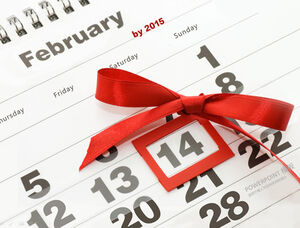 Plantilla ppt del día de San Valentín del 14 de febrero del calendario creativo