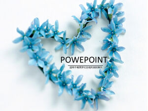 Niebieskie małe kwiaty miłość szablon wieniec ppt